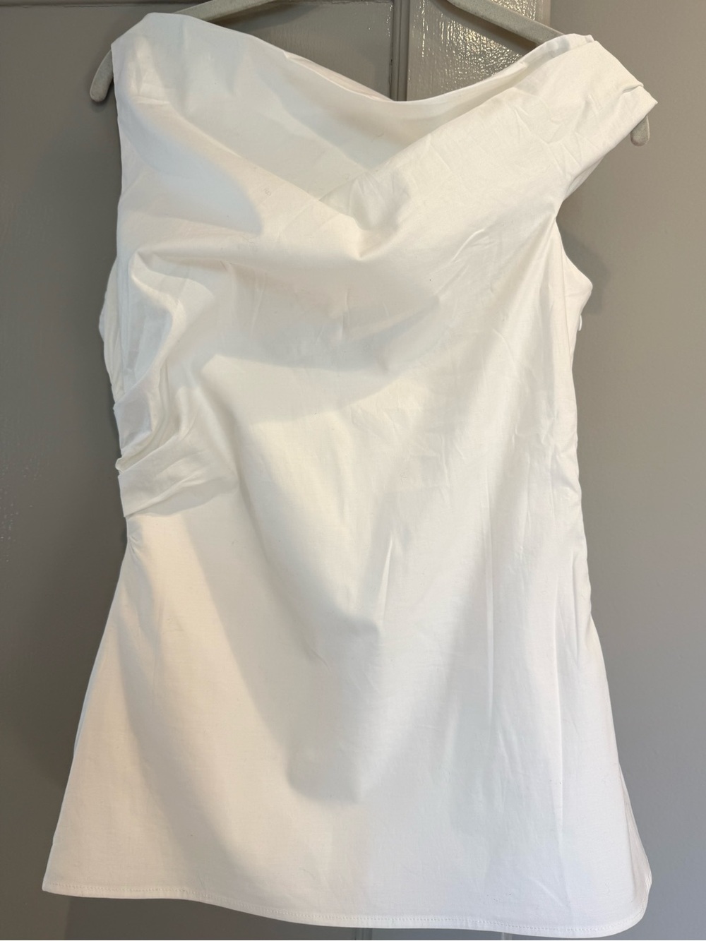REFORMATION DESSA Off-Shoulder Top White Cotton Size 4 NWT